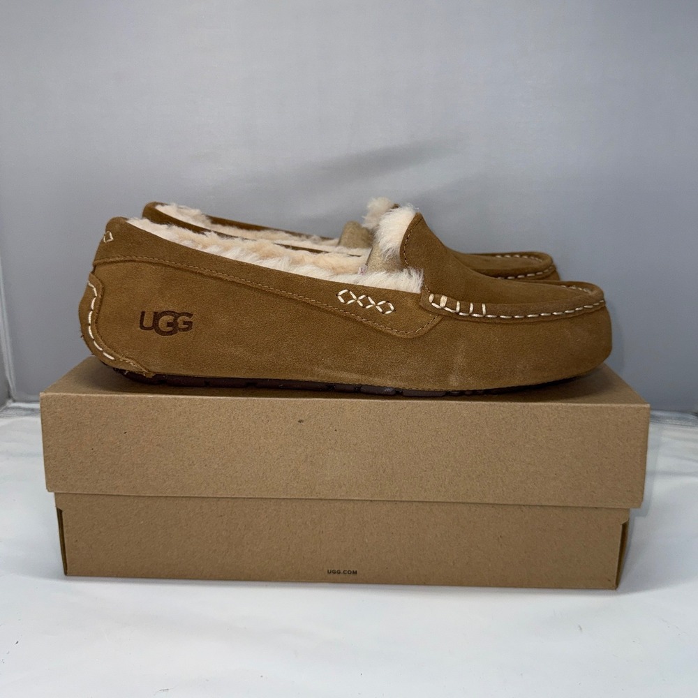 UGG Ansley Chestnut Suede Slippers Women's 10 NIB